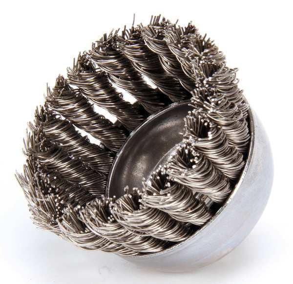 Knot Wire Cup Wire Brush, Threaded Arbor