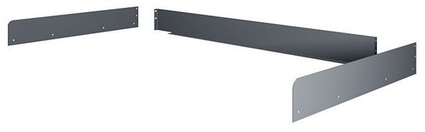 Side and Back Rail Kit, 72Wx30Dx3 H, Gray