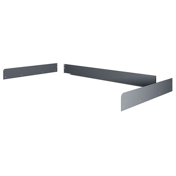 Side and Back Rail Kit, 72Wx36Dx3 H, Gray