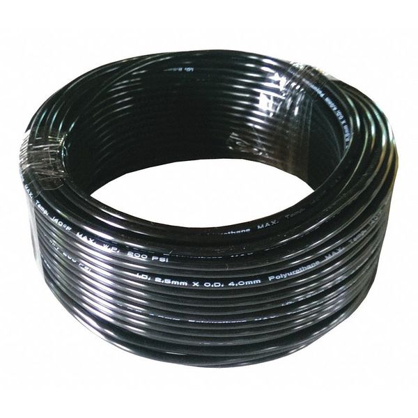 Tubing, 2.5mm ID x 4mm OD, 100 Ft, Black