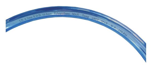 Tubing, 6.5 mmx10mm OD, 100 Ft, Clear Blue