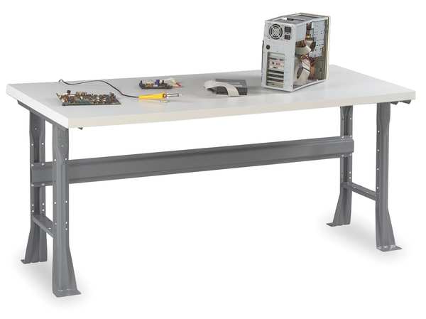 Work Bench with Plastic Top and Flared Legs, Laminate, 60