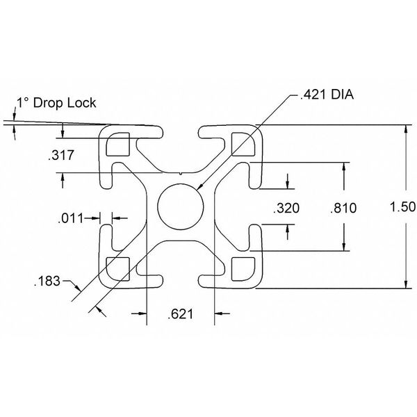 Framing Extrusion, 15 Series, 48 In L