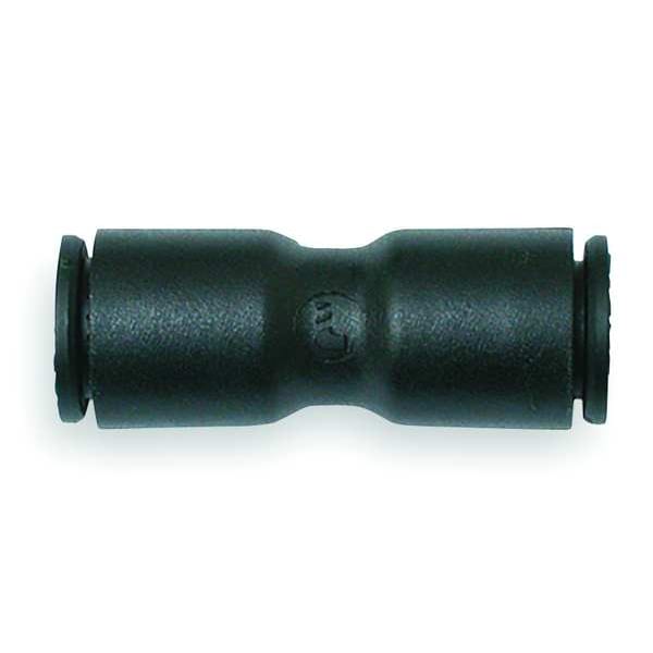 Nylon Union, Push-to-Connect x Push-to-Connect, For 1/2 in x 1/2 in Tube OD, Black, 10 PK