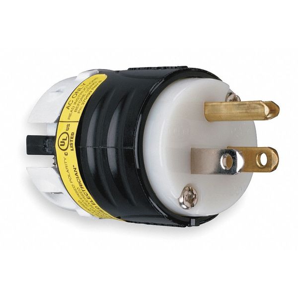 3 Wire Ground Monitoring Straight Blade Plug 125VAC 15A