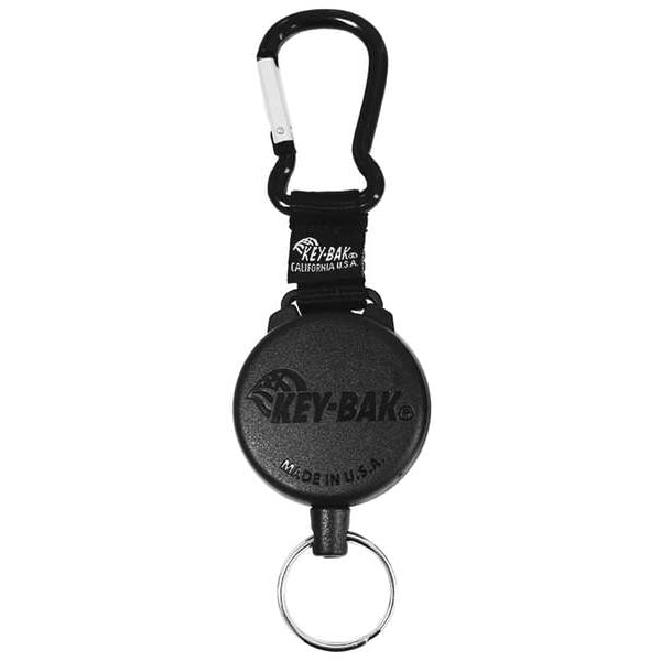 Key Reel, Split Ring Type, 1 1/8 in Ring Size, Black