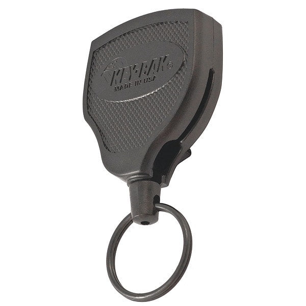 Key Reel, Split Ring Type, 1 1/4 in Ring Size, Black