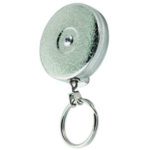 Key Reel, Split Ring Type, 1 1/8 in Ring Size, Chrome