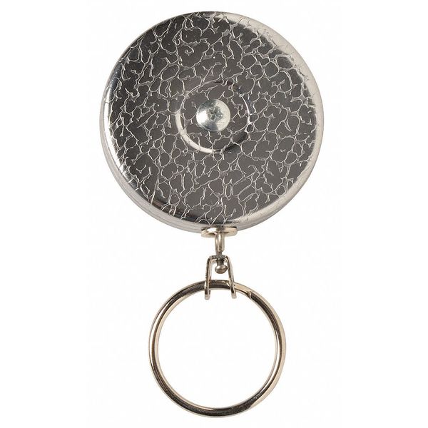 Key Reel, Split Ring Type, 1 1/8 in Ring Size, Chrome