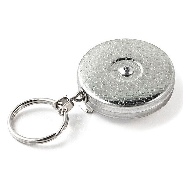 Key Reel, Split Ring Type, 1 1/8 in Ring Size, Chrome