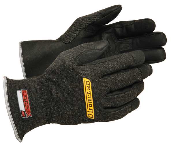 2XL Black Gauntlet Cuff Heat Resistant Gloves