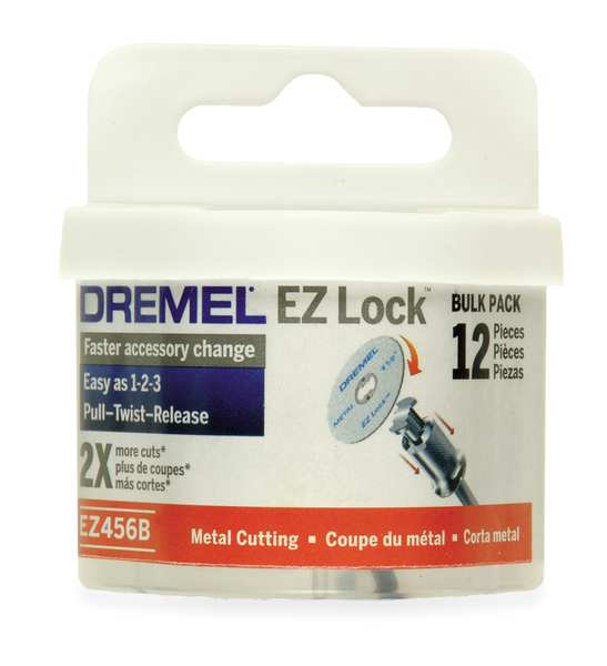 E Z Lock Cut Off Wheel, 1 1/2 In Dia, 12 Pack