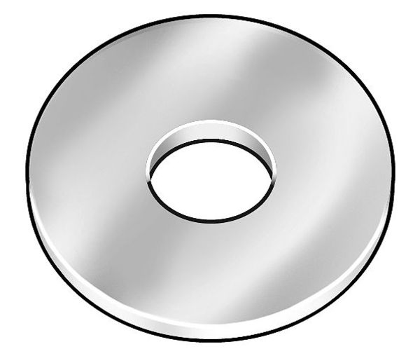 Round Rivet Washer, 3/16 in ID, 1/2 in OD, Steel, Zinc Plated Finish, 500 PK