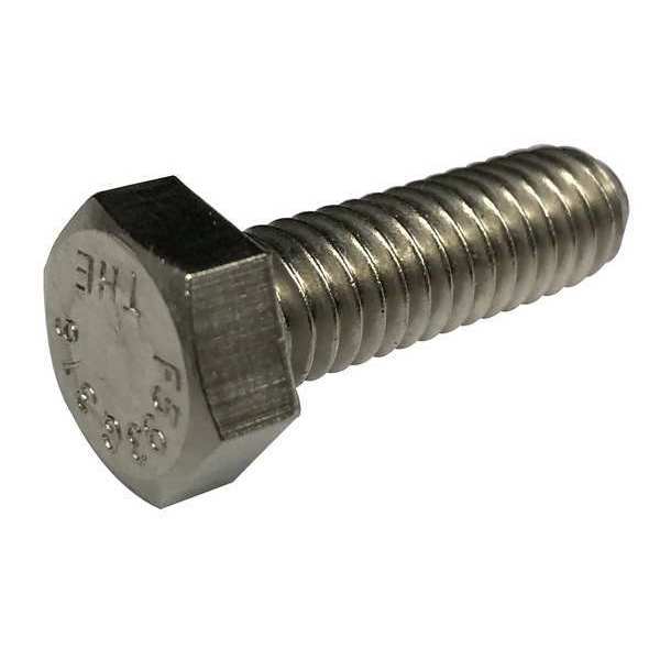 #8-32 x 1 in Hex Hex Machine Screw, Plain 18-8 Stainless Steel, 100 PK