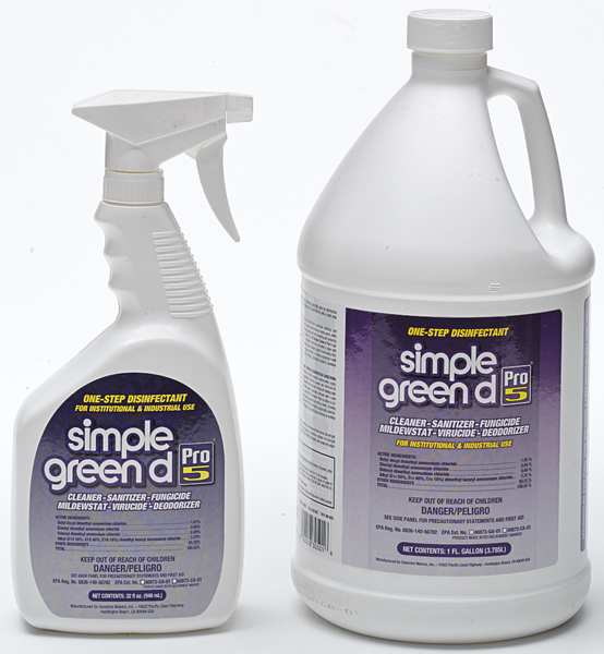 Disinfectant/Sanitizer, 1 gal. Bottle, Unscented, Green
