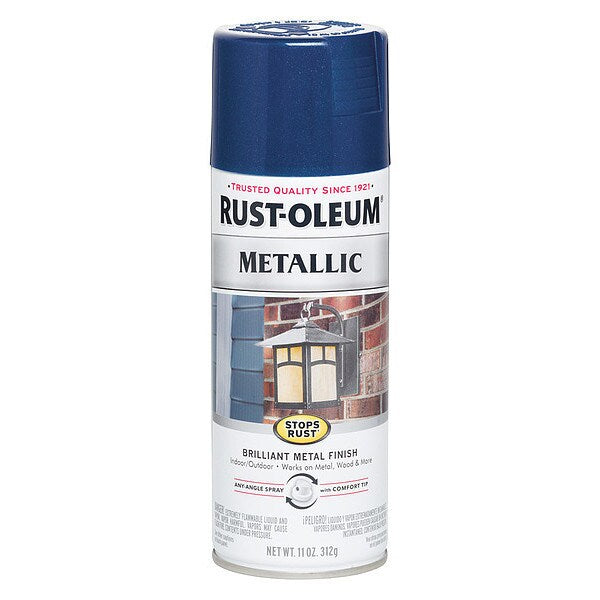 Metallic Spray Paint, Cobalt Blue, Metallic, 11 oz