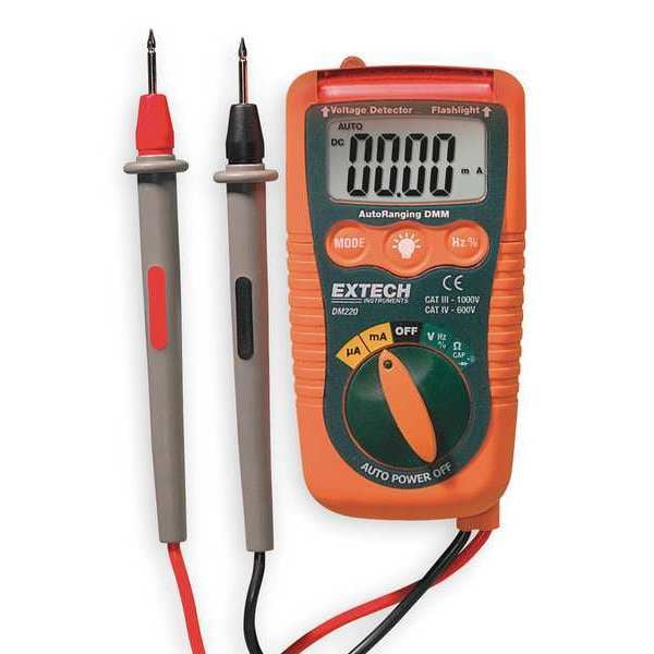 Digital Multimeter, 600 Max. AC Volts, 600 Max. DC Volts, 200 mA Max. AC Amps, 200 mA Max. DC Amps
