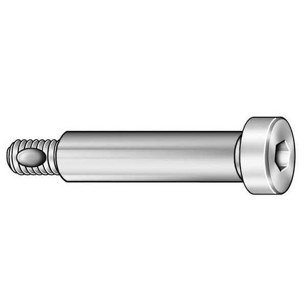 Self-Locking Precision Shoulder Screw, #10-32 Thr Sz, 1/4 in Thr Lg, 1/8 in Shoulder Lg, 5 PK
