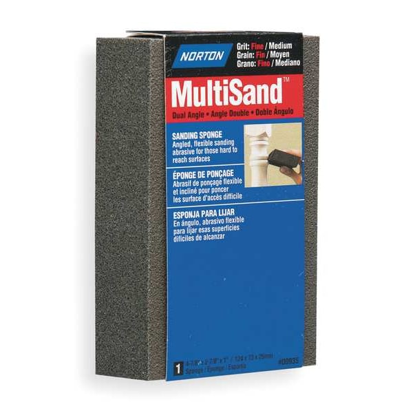 Angled Sanding Sponge, C/M, 4-7/8x2-7/8x1