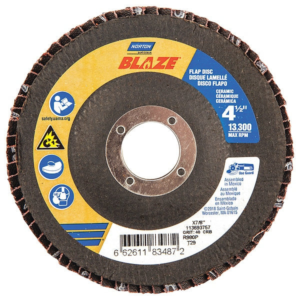 Arbor Mount Flap Disc, 4-1/2in, 40, Coarse