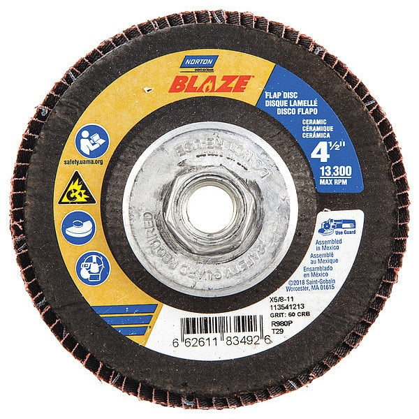 Arbor Mount Flap Disc, 4-1/2in, 60, Med.