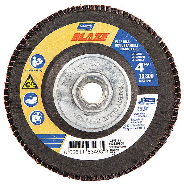 Arbor Mount Flap Disc, 4-1/2in, 80, Medium
