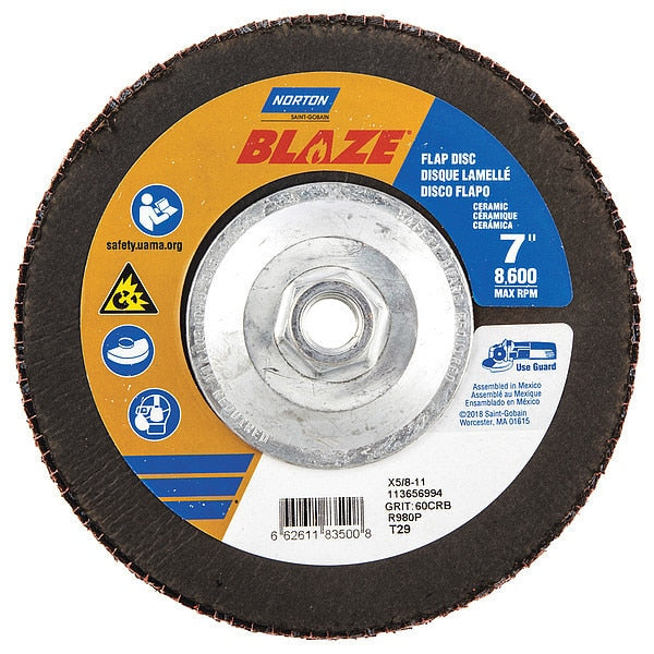 Arbor Mount Flap Disc, 7in, 60, Med.