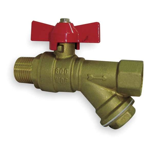 Ball Valve, Brass, 3/4 In NPT M x F