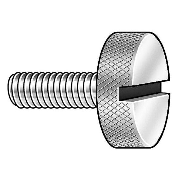 Thumb Screw, #8-32 Thread Size, Plain 18-8 Stainless Steel, 3/8 in Head Ht, 1 in Lg, 5 PK