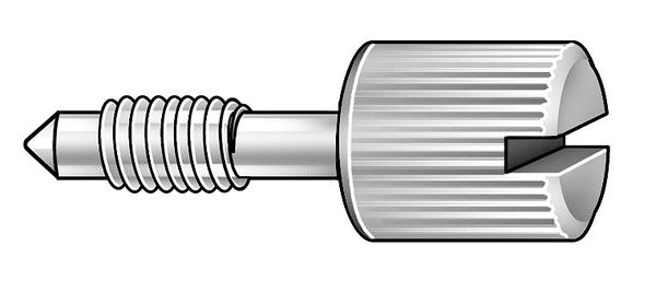Captive Panel Screw, #10-24 Thrd Sz, 1/2 in Lg, 1/4 in Thrd Lg, Knurled, Passivated
