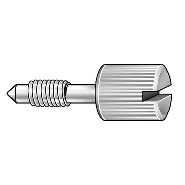 Captive Panel Screw, #10-24 Thrd Sz, 1 1/8 in Lg, 1/4 in Thrd Lg, Knurled, Passivated