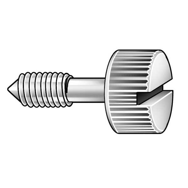 Captive Panel Screw, #10-32 Thrd Sz, 5/8 in Lg, 3/8 in Thrd Lg, Knurled, Passivated