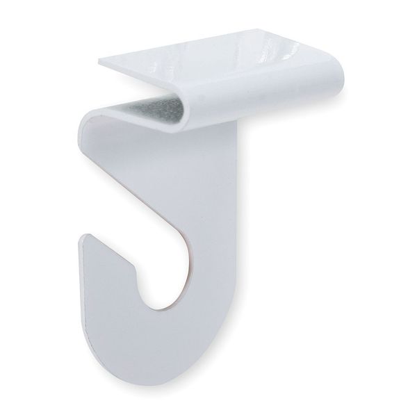 Suspended Ceiling Hook, Steel, White, PK2