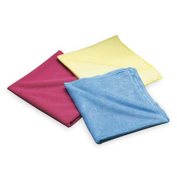 Cloth, Microfiber, Yellow, 16 x 16 In, PK20