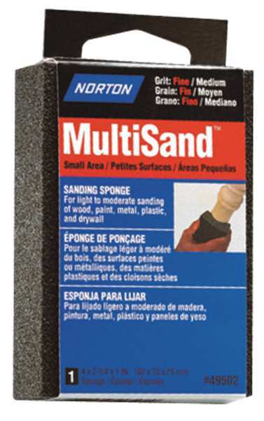 Sanding Sponge, Med/Fine, 4x2-3/4x1 In