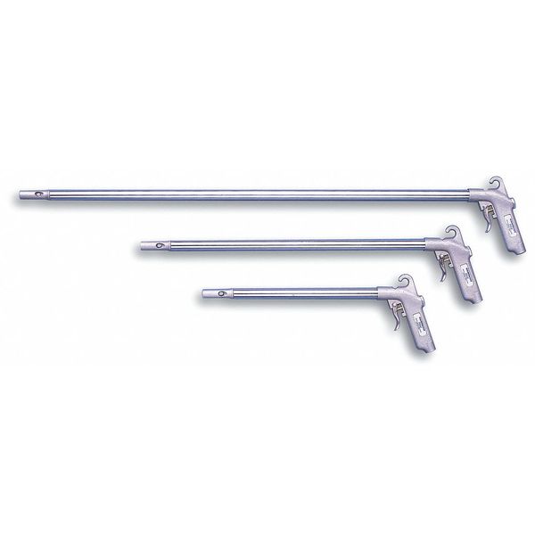 Long John Safety Air Blow Gun, 12 in Extension, Aluminum, Venturi Nozzle, Pistol Grip, 1/4 in FNPT