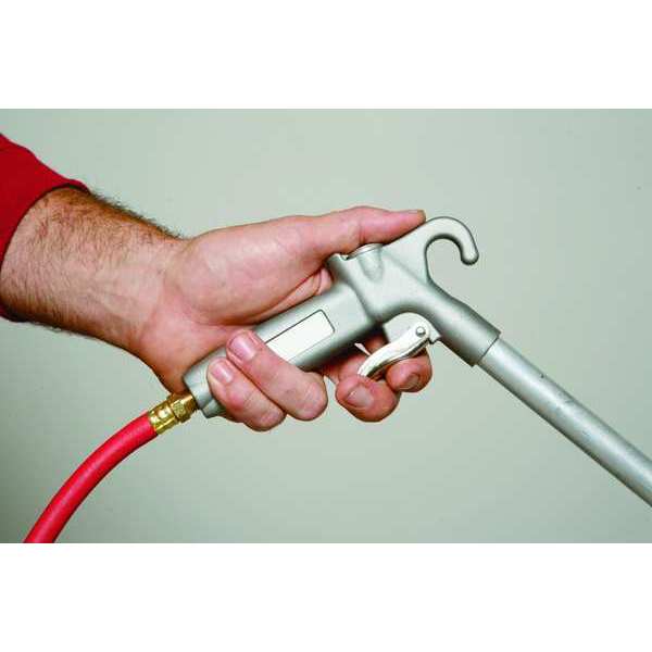 Long John Safety Air Blow Gun, 12 in Extension, Aluminum, Venturi Nozzle, Pistol Grip, 1/4 in FNPT