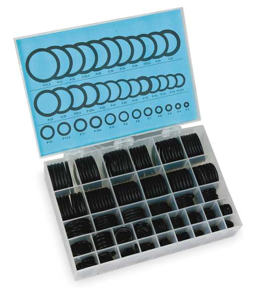 O-Ring Assortment, Buna N, 380 Pcs, 36 Szs