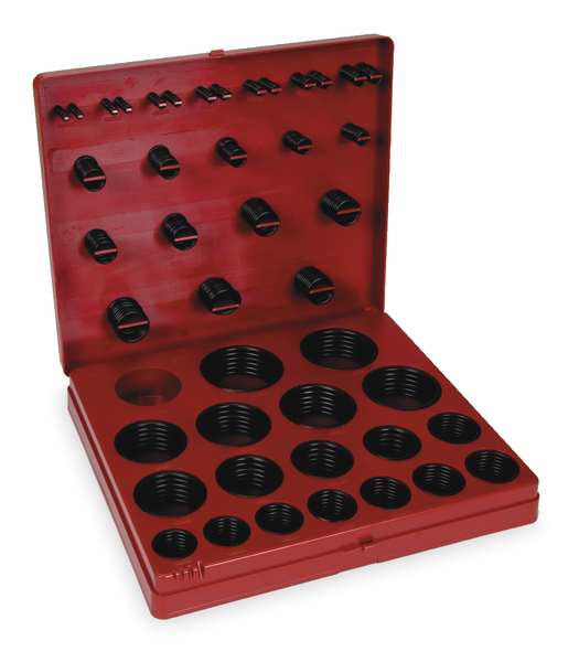 O-Ring Assortment, Buna N, 485 Pcs, 37 Szs
