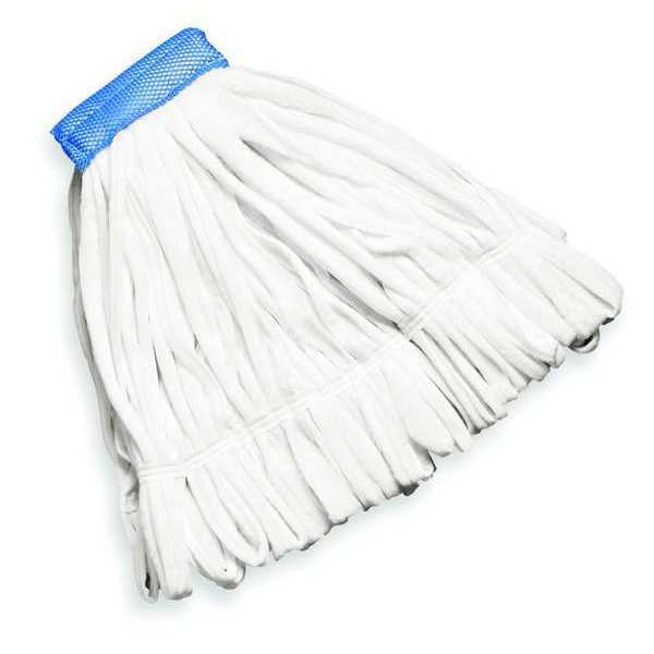 5 in String Wet Mop, 28 oz Dry Wt, Side Gate Connection, Looped-End, White, Cotton