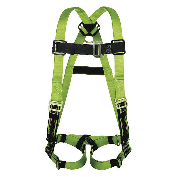 Full Body Harness, Vest Style, L/XL, Polyester, Green
