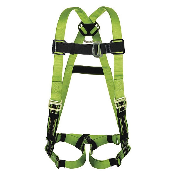 Full Body Harness, Vest Style, L/XL, Polyester, Green