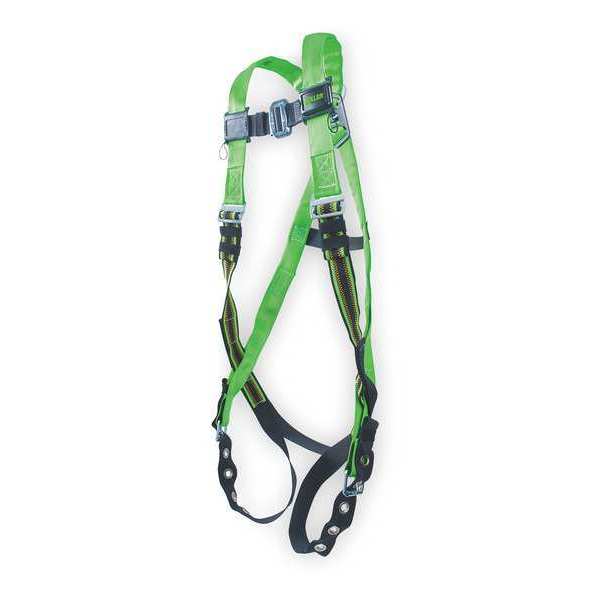 Full Body Harness, Vest Style, S/M, Polyester, Green