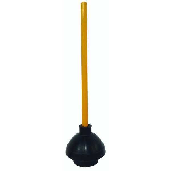 Forced Cup Plunger, Durable Rubber, 6 in Cup Dia, 21 in Wood Handle