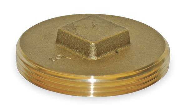 Brass Raised Square Head Plug, MNPT, 4