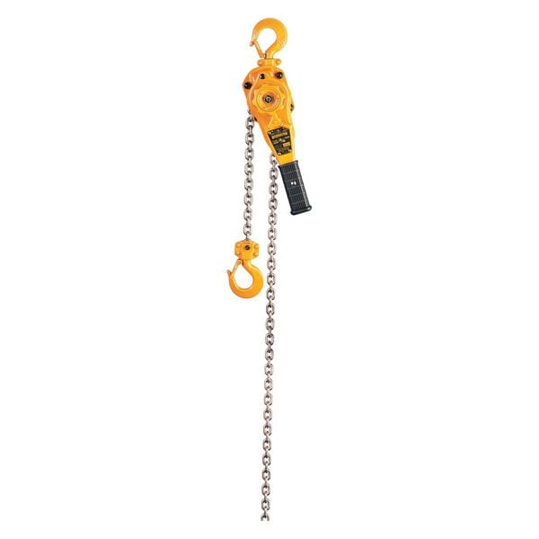 Lever Chain Hoist, 1,500 lb Load Capacity, 5 ft Hoist Lift, 7/8 in Hook Opening