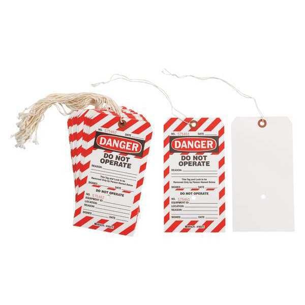 Lockout Tag, 7-1/2 x 4 In, Do Not Opr, PK25