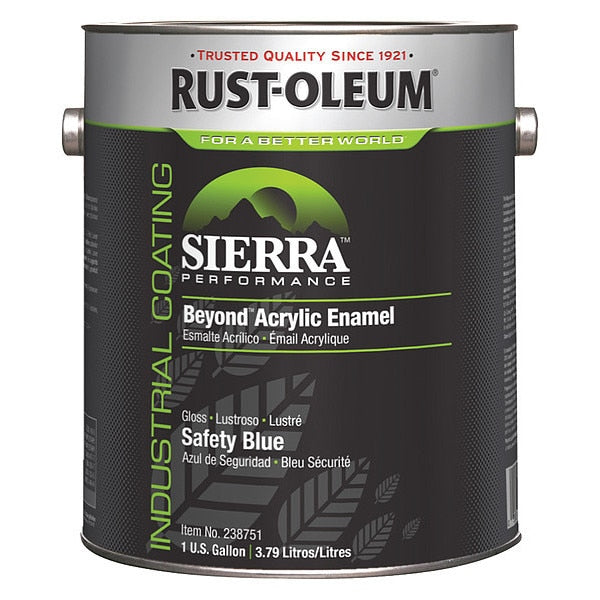 Interior/Exterior Paint, Glossy, Water Base, Safety Blue, 1 gal