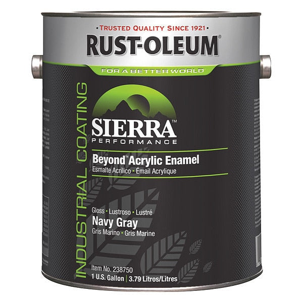 Interior/Exterior Paint, Glossy, Water Base, Navy Gray, 1 gal
