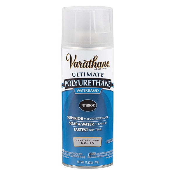 Polyurethane Spray, Clear, Satin, 11.25 oz, 20 to 25 sq ft
